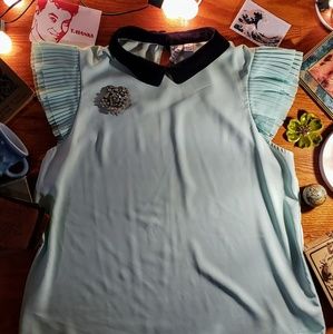 Elle sea foam green dress top